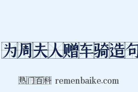 为周夫人赠车骑造句是什么意思的图片